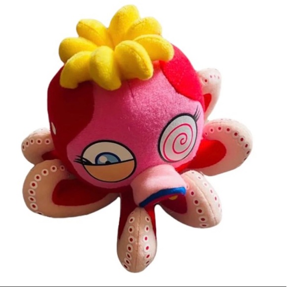 Takashi Murakami Red Octopus Mr Boiled Complexcon Mini Plush Keychain - Picture 2 of 5